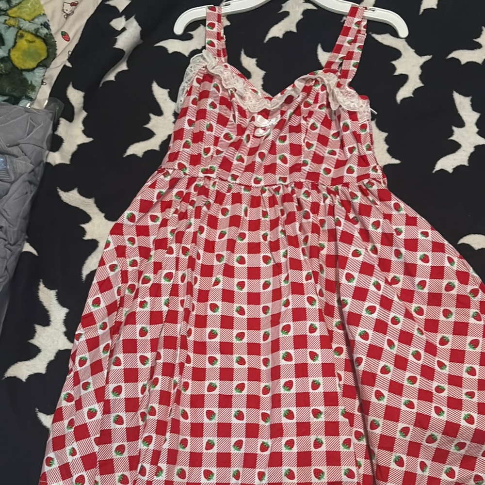 Charming Red Checkered  Dress